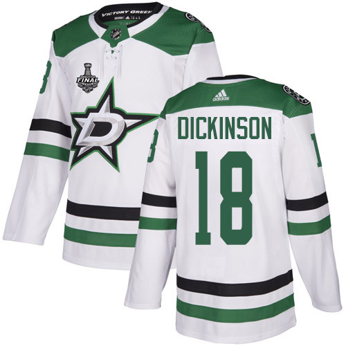 Adidas Men Dallas Stars #18 Jason Dickinson White Road Authentic 2020 Stanley Cup Final Stitched NHL Jersey->dallas stars->NHL Jersey